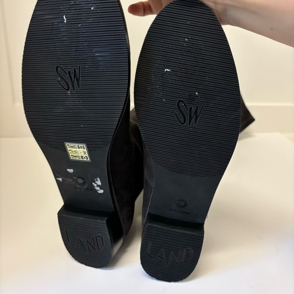 STUART WEITZMAN Lowland suede over-the-knee boots Dark Grey Sz 8.5 - Picture 11 of 14